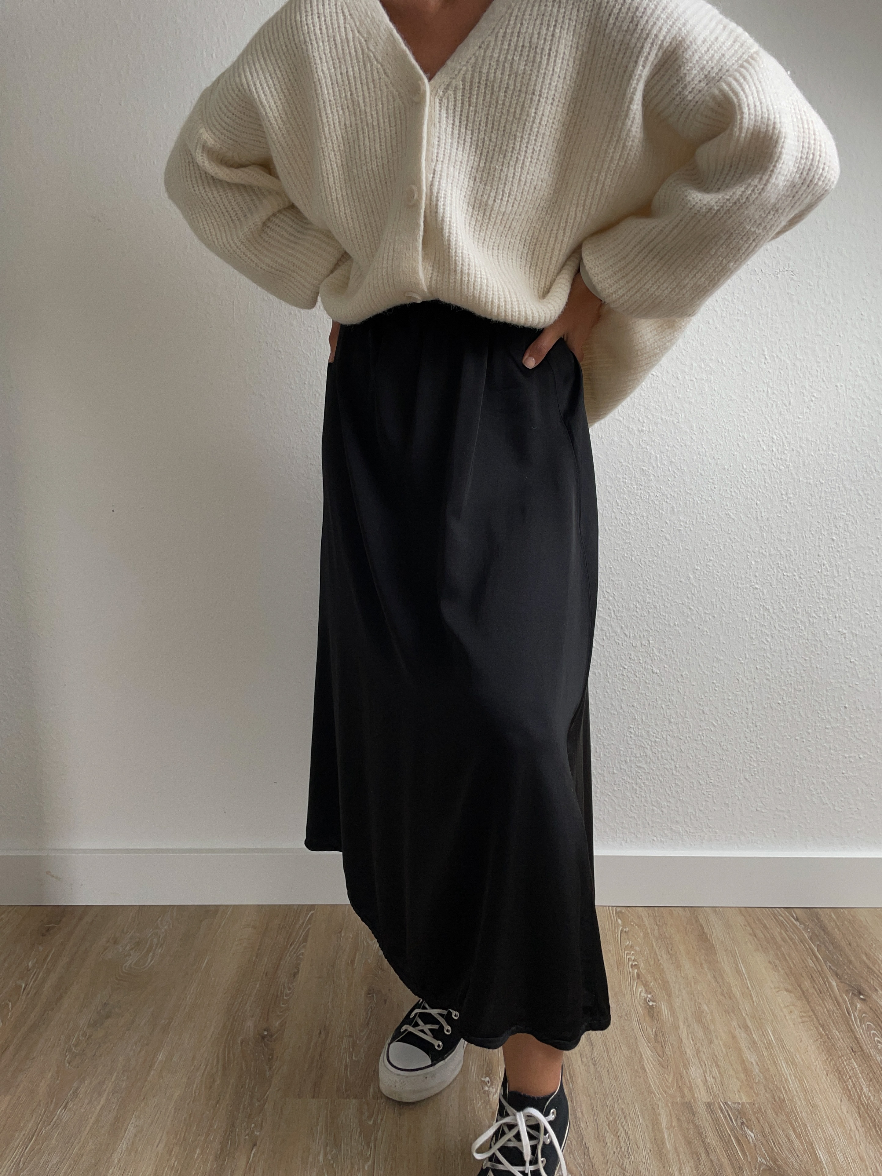 Satin Skirt Black Satin Skirt Black