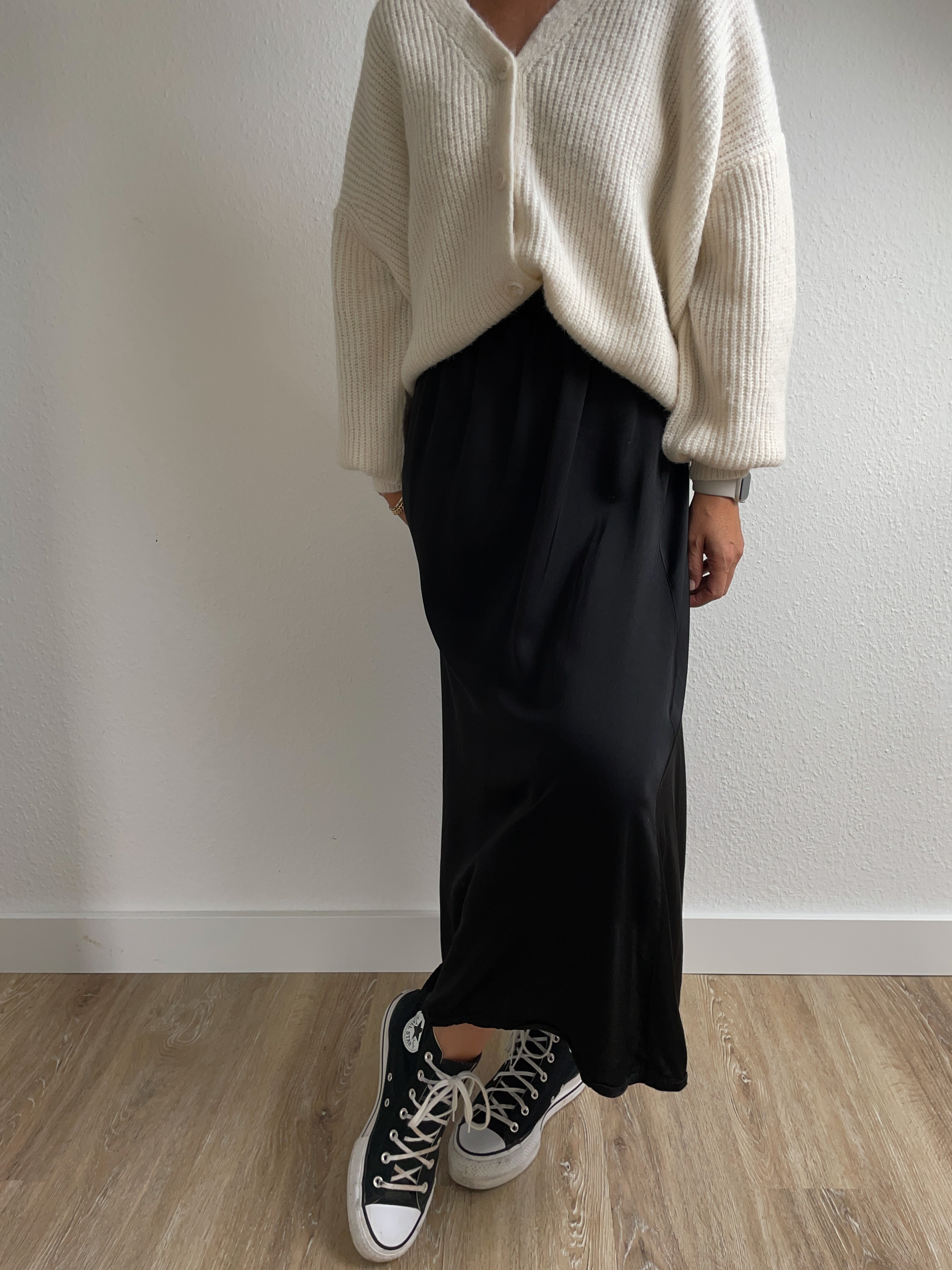 Satin Skirt Black